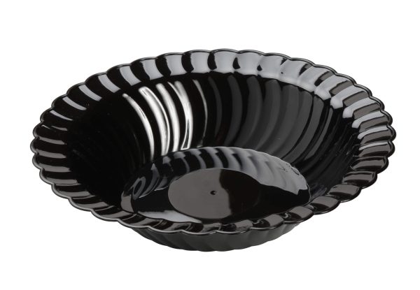 Fineline 211-BK Flairware 10 oz. Black Plastic Bowl - 180/Case