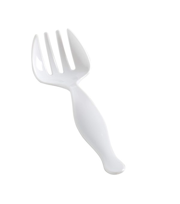 Fineline 3301-WH Platter Pleasers White Plastic 8 1/2" Serving Fork - 144/Case