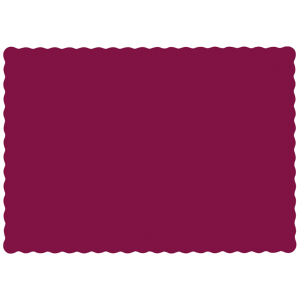 Hoffmaster Scalloped Placemat Burgundy, 9.5" Length x 13.5" Width | 1000/Case