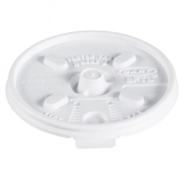 Dart 8FTL Lift n Lock White Plastic Hot Cup Lids for 6-10oz. Cups | 1000/Case