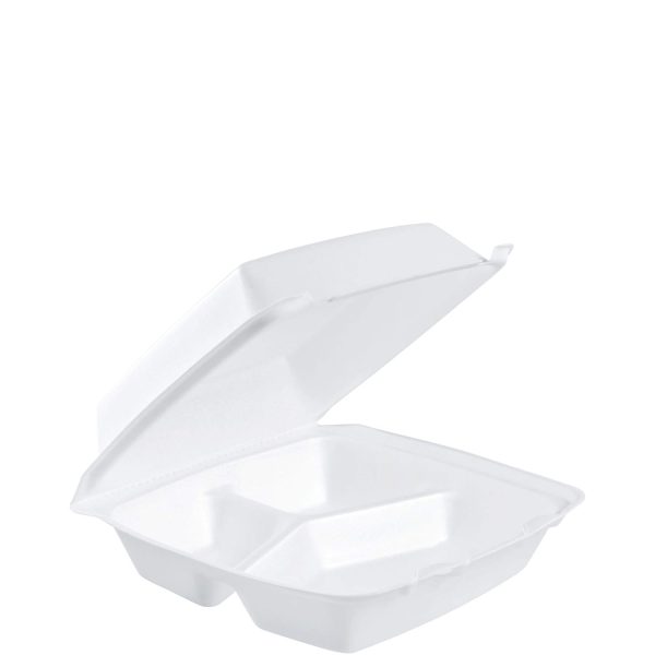 Dart 85HT1R 8" x 8" x 3.25" Foam Square Food Container with Removable Lid White | 200/Case