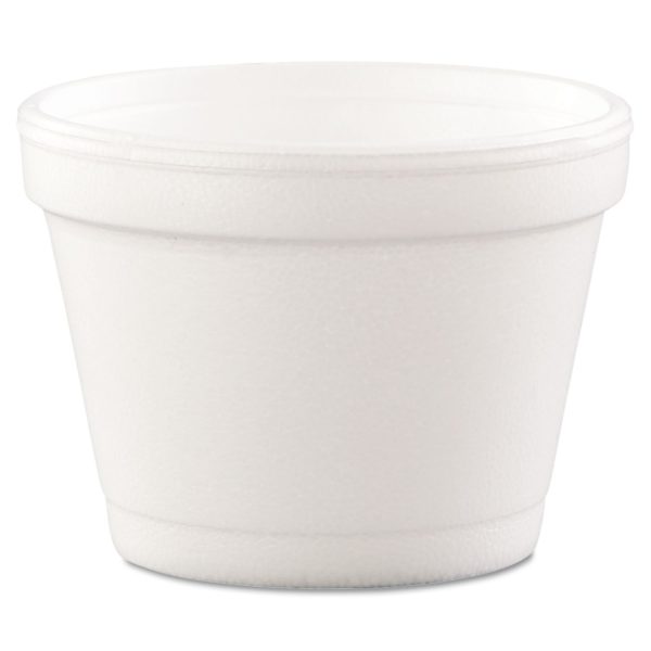 Dart 4J6 4 oz. Squat Style White Foam Food Container | 1000/Case