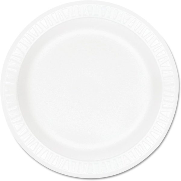 Dart Foam Round Laminated Plate White, 9" Diameter | 500/Case