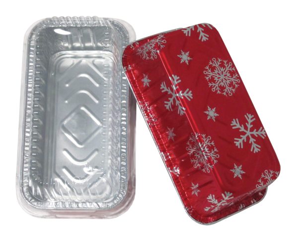 Durable Packaging 9401P 2 lb. Holiday Loaf Pan with Clear Dome Lid - 100/Case