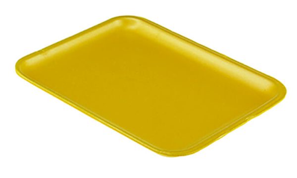 Pactiv Foam 4S Supermarket Tray Yellow, 9" Length x 7" Width - 500/Case