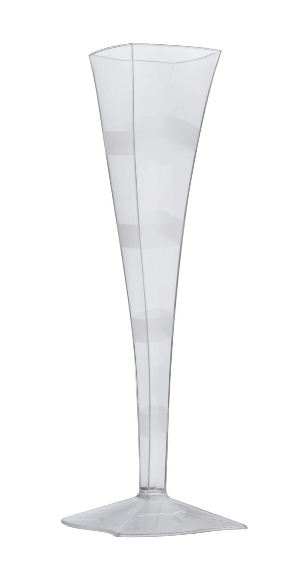 Fineline Wavetrends 1205 Clear Plastic 5 oz. 1-Piece Champagne Flute - 72/Case