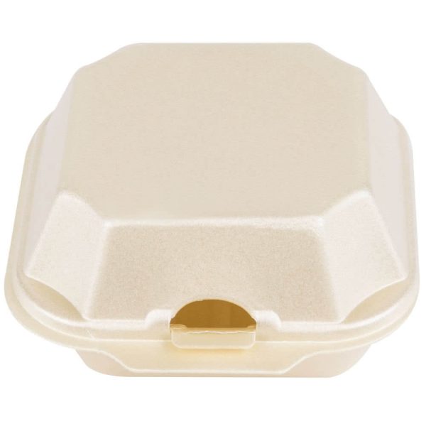 Genpak 22400-SES 5 1/8" x 5 3/16" x 2 3/4" Sesame Medium Foam Hinged Lid Sandwich Container - 500/Case