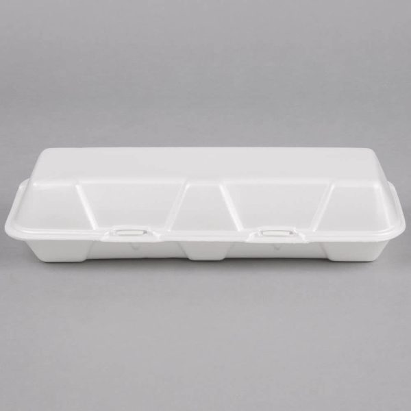 Genpak 26600 13" x 4 1/2" x 3" Extra Large Foam Hoagie / Sub Container - 100/Pack