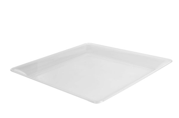 Fineline 3500-CL Platter Pleasers 10 3/4" x 10 3/4" Clear Plastic Square Tray - 25/Case