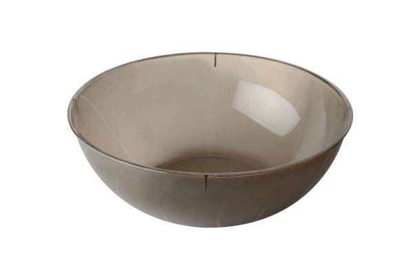 Fineline 3502-SM Platter Pleasers 2 Gallon (8 Qt.) Smoke Plastic Round Bowl - 12/Case