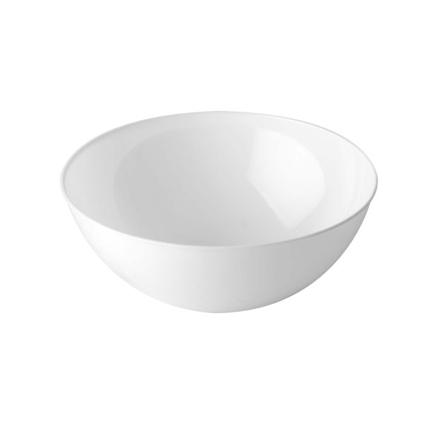 Fineline 3503-WH Platter Pleasers 60 oz. White Plastic Round Bowl - 50/Case