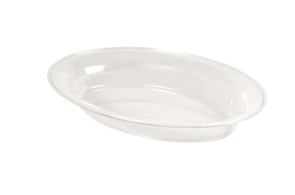 Fineline 3511D-CL Platter Pleasers 128 oz. Clear Plastic Oval Bowl - 25/Case