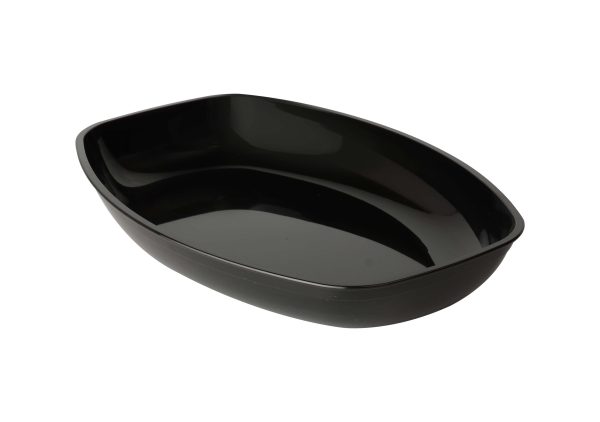 Fineline 3525-BK Platter Pleasers 1 Qt. Black Plastic Luau Bowl - 50/Case