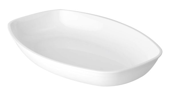 Fineline 3525-WH Platter Pleasers 1 Qt. White Plastic Luau Bowl - 50/Case