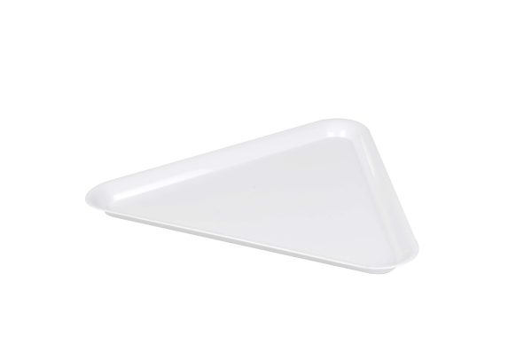 Fineline 3561-WH Platter Pleasers 16" White Plastic Triangular Tray - 20/Case