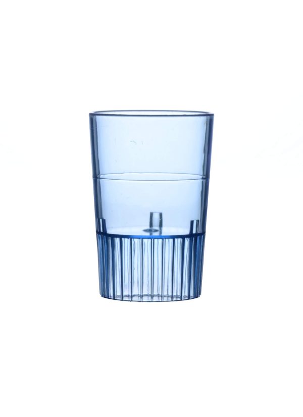 Fineline Quenchers 4115-BL 1.5 oz. Neon Blue Hard Plastic Shooter Glass - 10/Pack