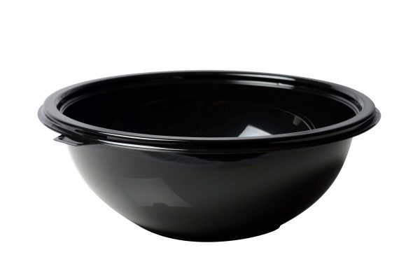 Fineline 5048-BK Super Bowl 48 oz. Black PET Plastic Bowl - 25/Pack