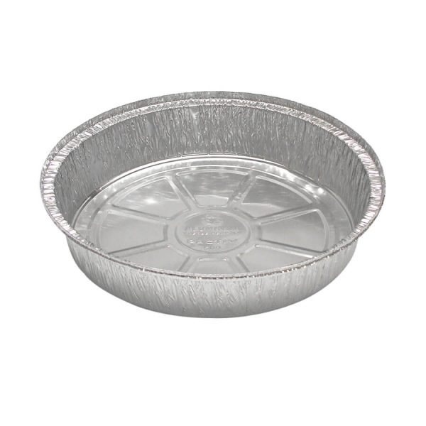 Pactiv Thrift Pack Aluminum Round Disposable Container Pan Silver, 9" Diameter - 200/Case