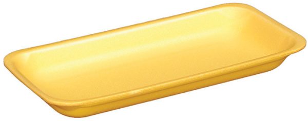 Pactiv Foam Heavy Tray Yellow, 14" Length x 10" Width - 100/Case