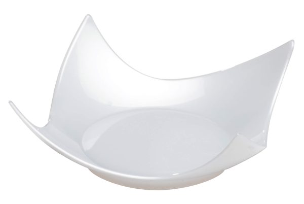 Fineline Tiny Temptations 6203-WH 2 3/4" x 2 3/4" Tiny Tortes Disposable White Plastic Tray - 200/Case