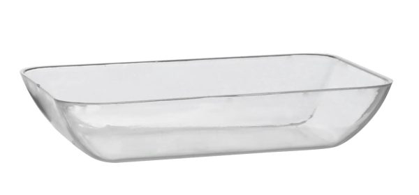 Fineline 6210-CL Tiny Temptations 3" x 2 1/8" Clear Plastic Rectangular Tiny Tray - 200/Case