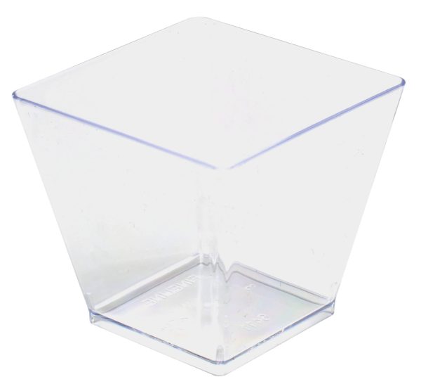 Fineline Tiny Temptations 6411-CL 2 oz. Tiny Barware Clear Plastic Cube Bowl - 20/Pack