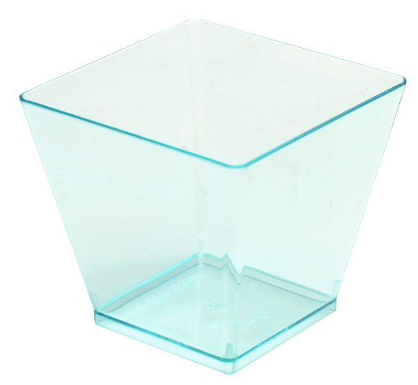 Fineline 6411-GRN Tiny Temptations 2 oz. Tiny Barware Green Plastic Cube Bowl - 200/Case