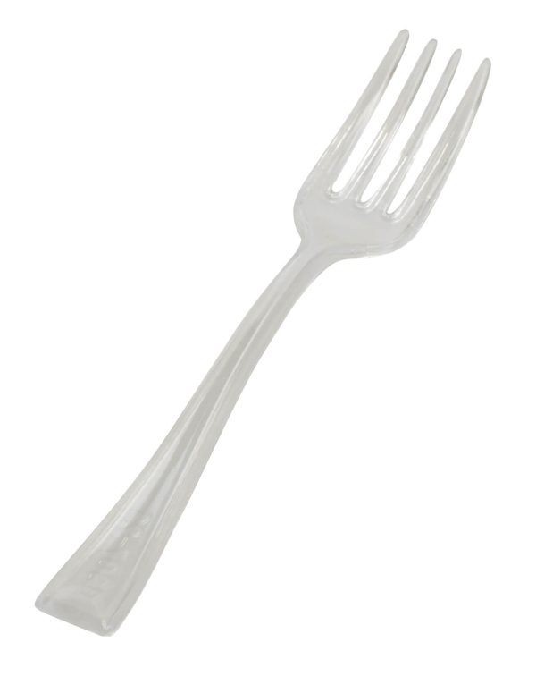 Fineline Tiny Temptations 6500-CL 3 7/8" Tiny Tines Clear Plastic Tasting Fork - 960/Case