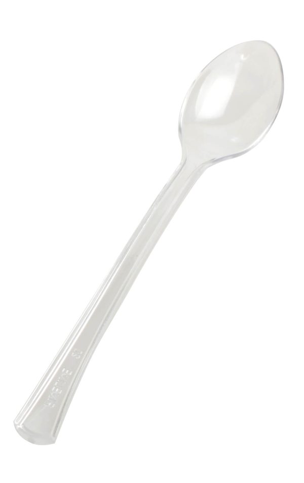 Fineline Tiny Temptations 6501-CL 4" Tiny Tasters Clear Plastic Tasting Spoon - 960/Case