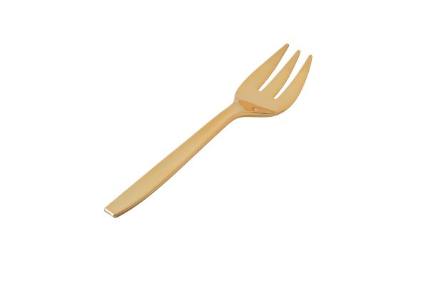 Fineline Golden Secrets 769 9" Gold Look Heavy Weight Serving Fork - 5/Pack