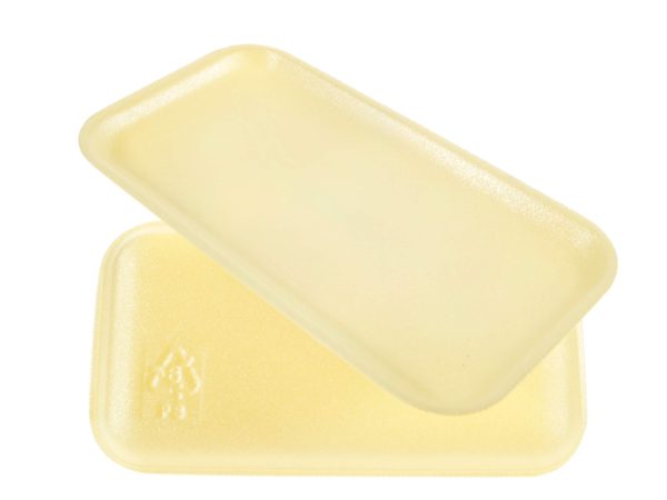 Genpak 1017S (#17S) Foam Meat Tray Yellow 8 1/4" x 4 3/4" x 1/2" - 125/Pack