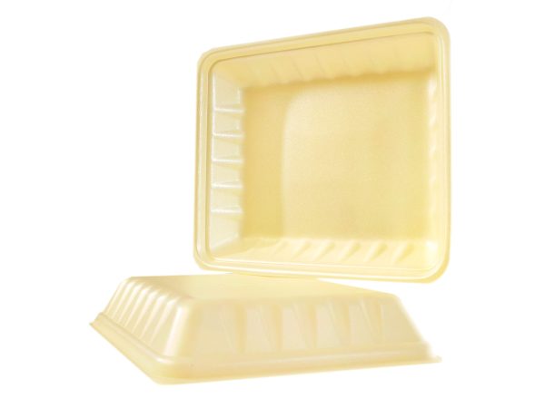 Genpak 1020K (#20K) Foam Meat Tray Yellow 11 7/8" x 8 3/4" x2 7/16" - 100/Case