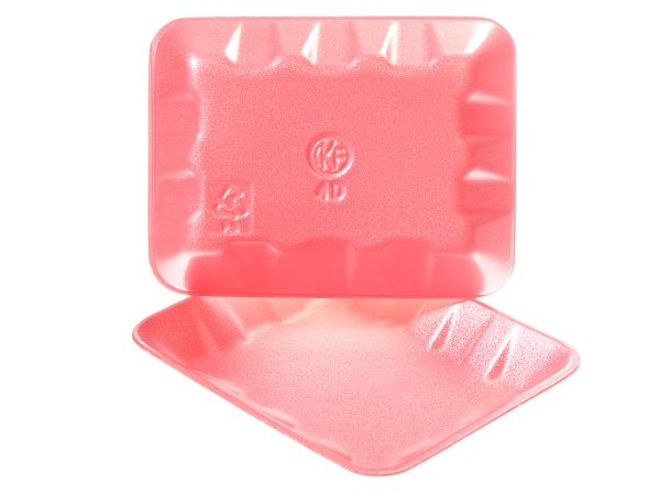 Genpak 1004D (#4D) Foam Meat Tray Rose 9 1/4" x 7 1/4" x 1 1/4" - 500/Case