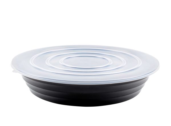 Fineline C1200C.L ReForm 12" Clear Flat Plastic Catering Bowl Lid - 50/Case