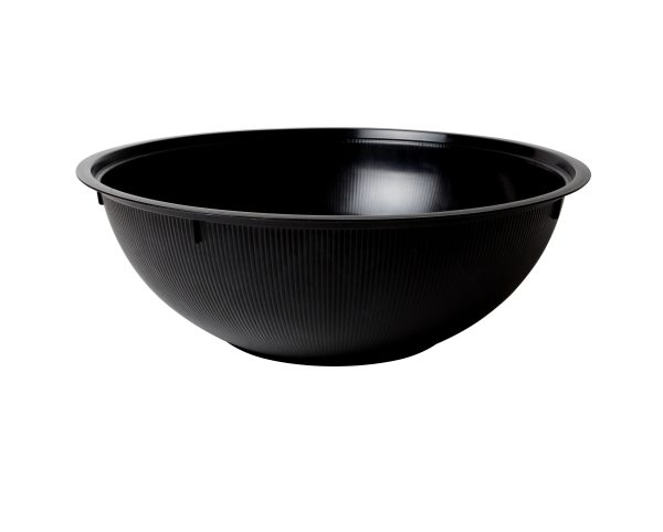 Fineline HPB14256PP.BK ReForm 256 oz. Black High Profile Plastic Catering Bowl - 25/Case