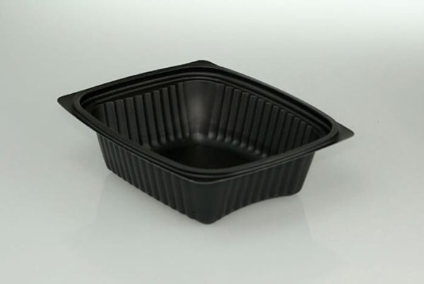 Pactiv Clearview Micromax Polypropylene Rectangle Food Container Black, 12 oz. - 250/Case