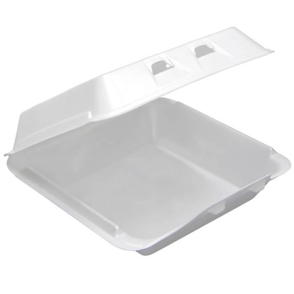 Pactiv Smartlock Foam Extra-Large Food Container White, 10.5" Length x 9.5" Width x 3.25" Depth - 250/Case