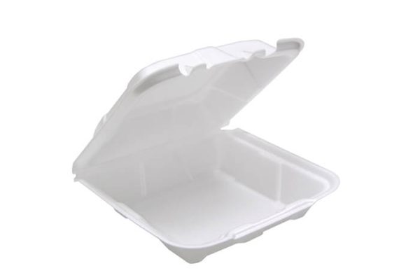 Pactiv Smartlock Foam Conventional Food Container White, 8.437" Length x 8.125" Width x 3" Depth - 150/Case