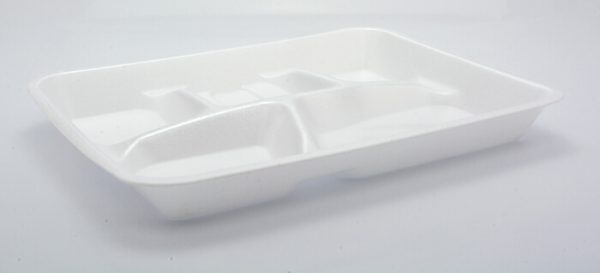 Pactiv Foam School Lunch Tray White, 10.25" Length x 8.25" Width - 500/Case