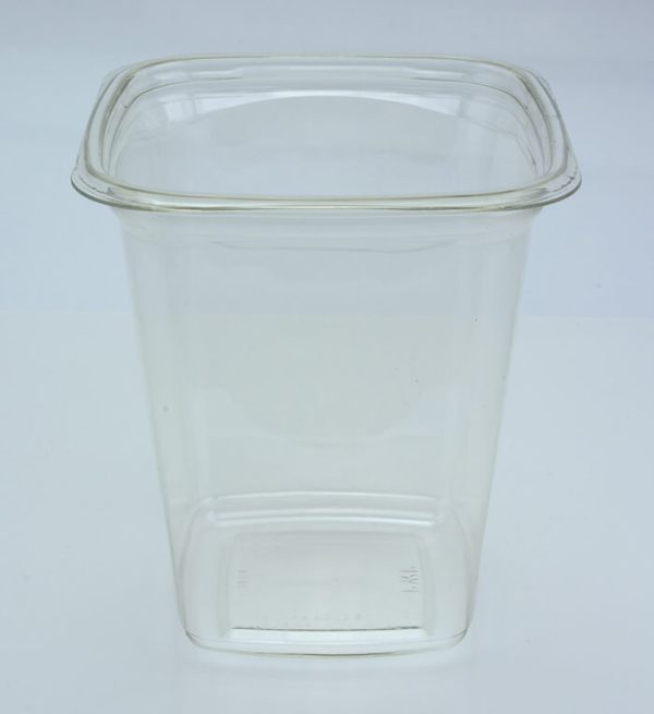 Pactiv YY4S32 4 Inch 32 oz Square Tamper Resistant Clear Plastic Container, PWP APET - 480 Per Case