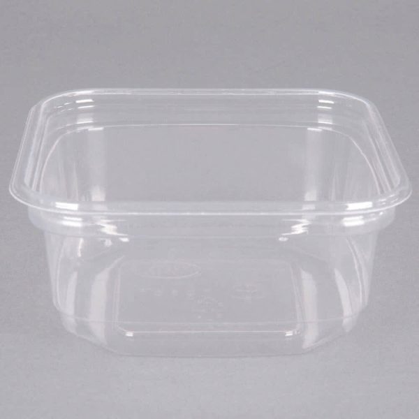 D&W Fine Pack SD12NC-1 FreshServe 12 oz. Square PLA Plastic Clear Deli Container - 50/Pack