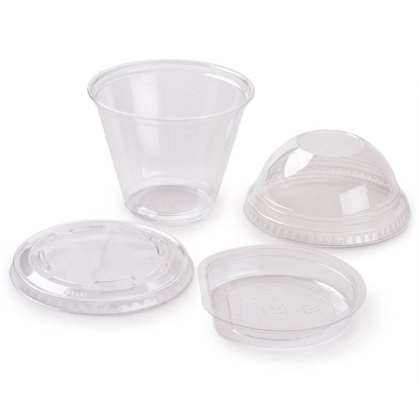 Narrow 9 oz. Parfait Cup with 2 oz. Fabri-Kal Insert and Flat Lid - 100/Pack