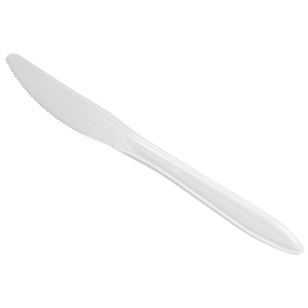 Dart K6BW Style Setter Medium Weight Cutlery Knife White, 6.5" Length, Polypropylene | 1000/Case