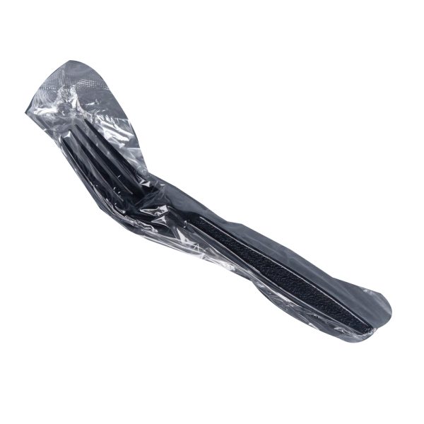 MarketPRO Heavy Weight Wrapped Cutlery Fork Black, Plastic | 1000/Case