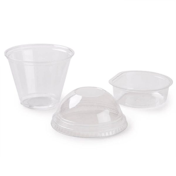 Squat 9 oz. Parfait Cup with 4 oz. Fabri-Kal Insert and Dome Lid - 100/Pack