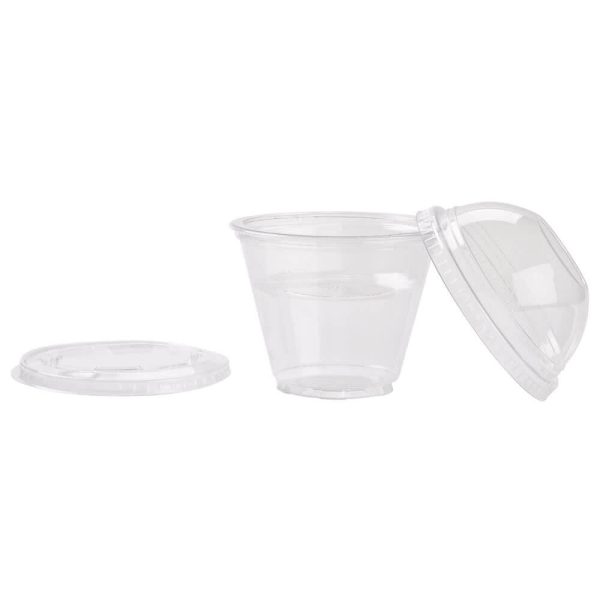 Squat 9 oz. Parfait Cup with 4 oz. Fabri-Kal Insert, Flat Lid and Dome Lid - 100/Pack