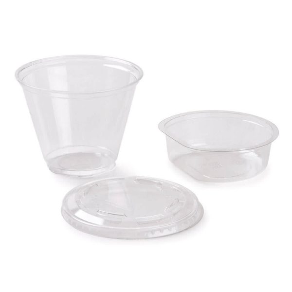 Squat 9 oz. Parfait Cup with 4 oz. Fabri-Kal Insert and Flat Lid - 100/Pack