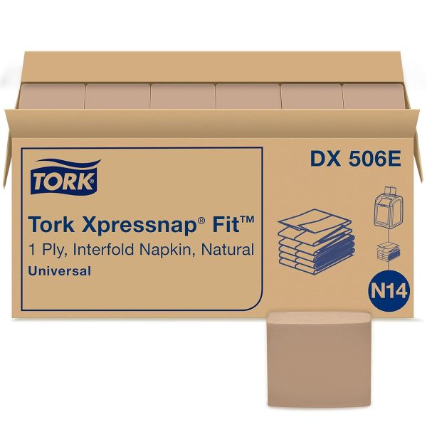 Tork DX506E Xpressnap Fit Universal 1-Ply Natural Kraft Interfold Dispenser Napkin N14 - 8640/Case