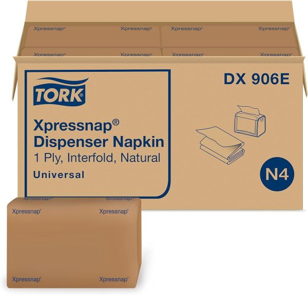 Tork DX906E Universal Xpressnap 1-Ply Customizable Natural Kraft Interfold Dispenser Napkin N4 - 6000/Case