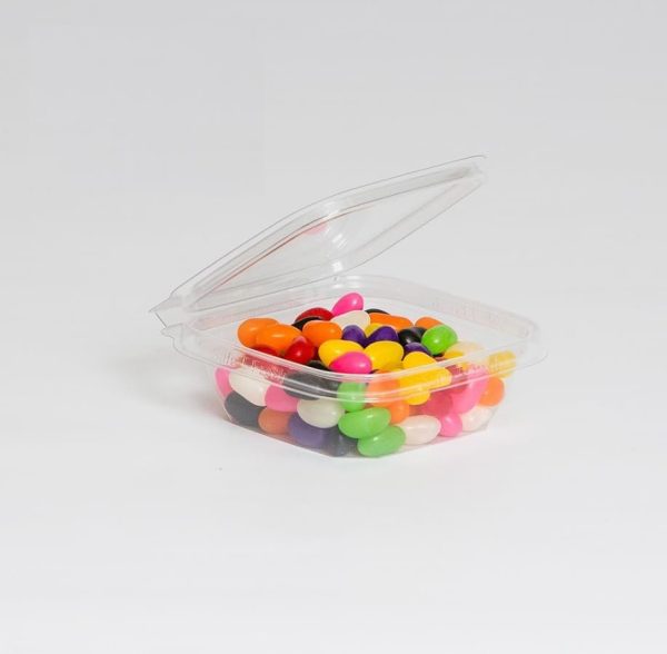 Inline Plastics Safe-T-Fresh TS4008 8 oz. Clear Tamper Evident Plastic Grab-and-Go Container with Hinged Lid | 300/Case